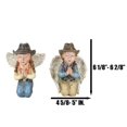 thumbnail image 3 of Set of 2 Rustic Western Cowgirl And Cowboy Angel With Hats Praying Figurines, 3 of 8