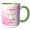 Green/White, variant on 3drose, Two Turtle Doves on the Second Day of Christmas, 15oz Two-tone Red Mug