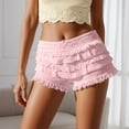 thumbnail image 2 of Women's Tiered Lace Ruffle Shorts Summer Comfy Layered Sexy Frilly Underwear Casual Cute Pantloons, 2 of 2