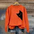 thumbnail image 2 of Bibifish Women Sweatshirts Cat Graphic Print Casual Long Sleeve Crewneck Sweatshirts Fashion Autumn Winter Daily Wear Pullover Tops, 2 of 4