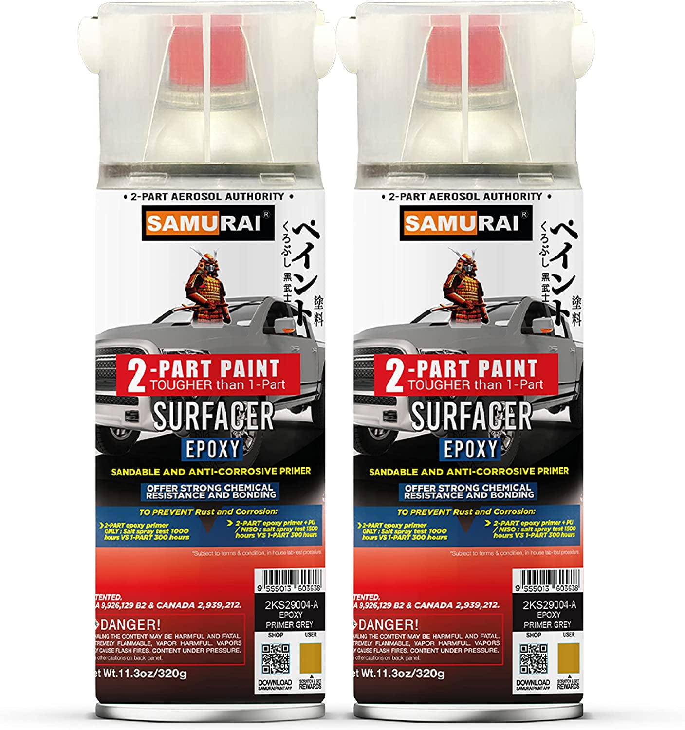 Samurai 2Part Epoxy Primer for Car Surfacer Spray Paint (Metal Primer