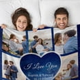 thumbnail image 4 of Personalized Valentines Day Blanket Gifts for Him Her, I Love You Gifts for Boyfriend, Custom Photo Blanket for Girlfriend Gifts, Birthday Gift for Couples Wife Husband Men Women Blankets, 4 of 5