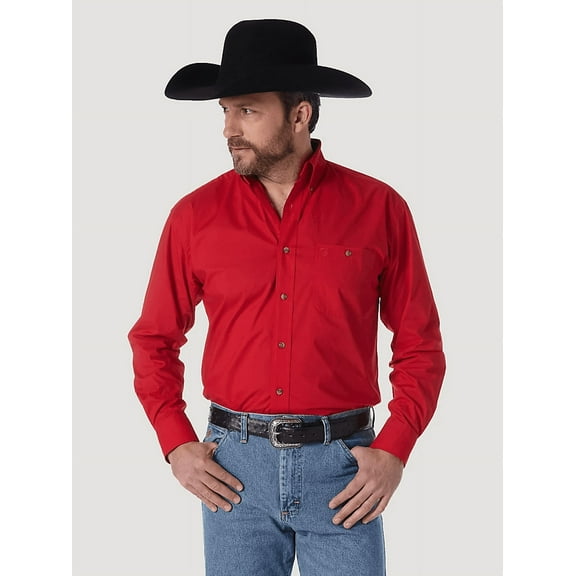 Wrangler George Strait Solid Red - Mens Shirt - 112345804