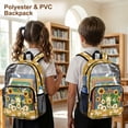 thumbnail image 3 of Xoenoiee Frog Butterfly Sunflower Daisy Print 17 Inch Backpack for Kids Girls PVC Transparent Clear Bookbag with Adjustable Straps, See Through School Bag for Preschool Elementary Kindergarten, 3 of 7
