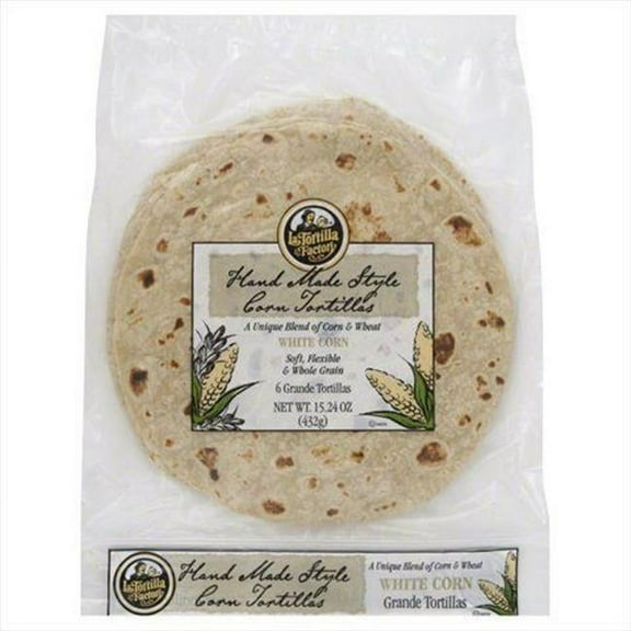 La Tortilla Factory  Handmade White Corn Tortillas, 11.57 oz - Pack of 12