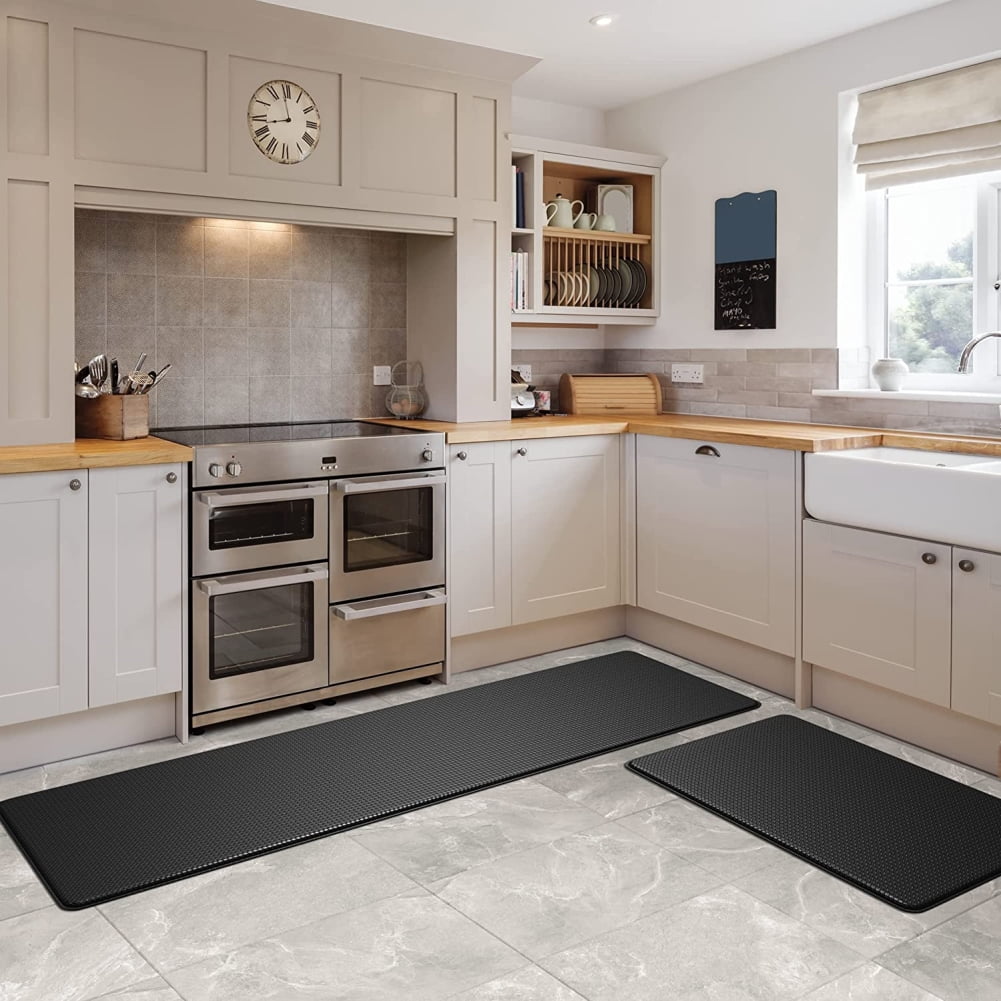 Kitchen Rugs, Kitchen Rug Set 2 Piece Kitchen Runner Rug Kitchen Floor Mat, Cushioned Anti