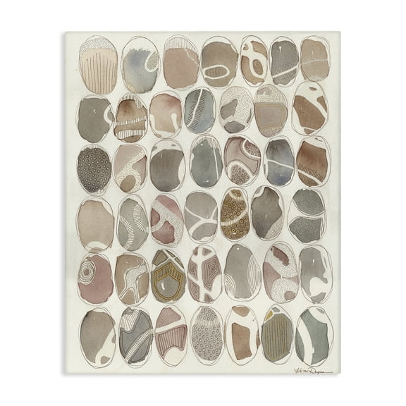 Stupell Industries Eclectic Abstract Patterned Rock Shapes Canvas Art, 16 x 20, by Kim Rupe