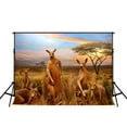 thumbnail image 2 of GreenDecor 7x5ft Golden Style Frame Lovely Kangaroo Children Baby Photo Shooting Backdrop Photography Background Studio Props, 2 of 4