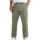 thumbnail image 2 of Ceisia Men's Linen-Like Casual Straight Pants Elastic Waist Drawstring Trousers With Decorative Chain Gifts, 2 of 9