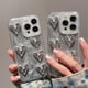 thumbnail image 4 of Retro Ins Shining Love Heart Phone Case For iPhone 15 14 13 12 11 Pro Max Ultra-thin Glitter 3D Epoxy Silver Soft Back Cover, 4 of 4