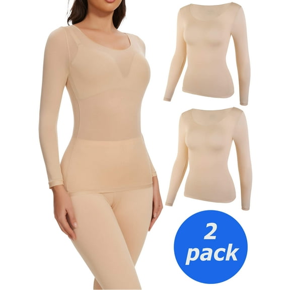 Anyfit Wear Women's Casual Long Sleeve Crew Neck Stretchy Slim Fit Basic Top T-Shirt