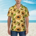 thumbnail image 4 of Goofa Sunflowers Hawaiian Shirt for Men, Unisex Summer Beach Casual Short Sleeve Button Down Shirts,Aloha Tropical Floral print shirt-Medium, 4 of 9