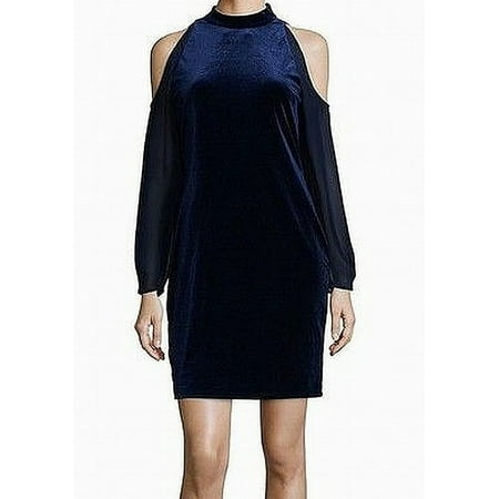 Velvet Cold-Shoulder Sheath Dress 0