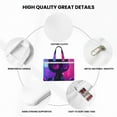 thumbnail image 5 of Kdxio Neon Toy Cat Reflections File Tote Document Bag Business Briefcase Bag Document Organizer Tote Briefcase for Letter A4 Files Business Teacher Office Bag, 5 of 8