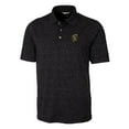 thumbnail image 2 of Men's Cutter & Buck Black Grambling Tigers Vault Advantage Tri-Blend Space Dye Big & Tall Polo, 2 of 3