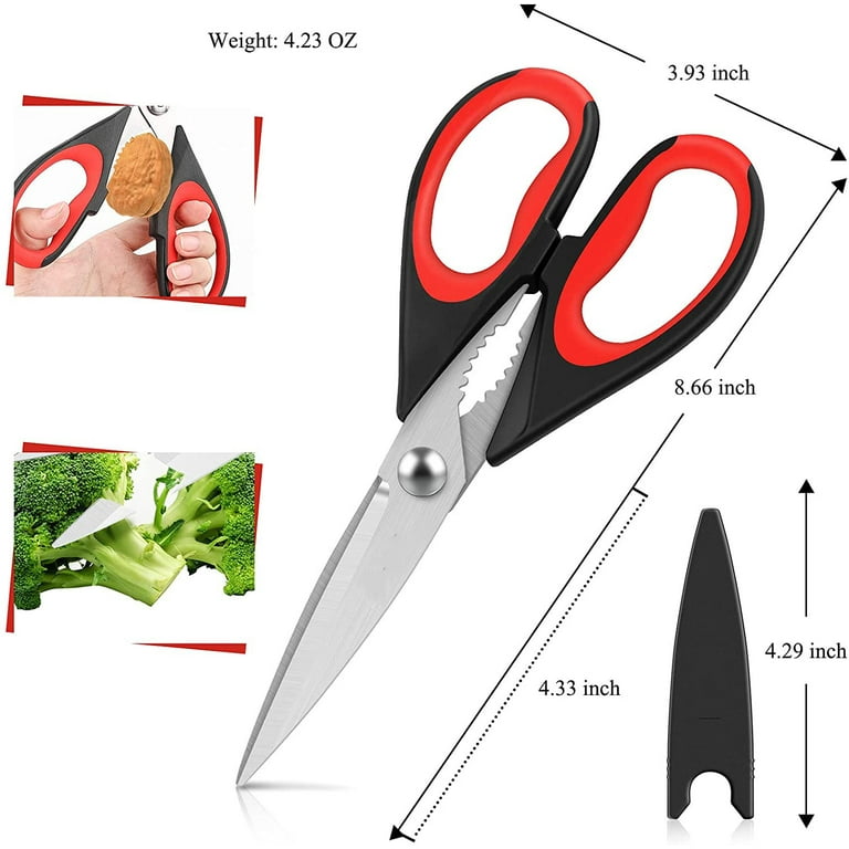 Powiller 2 Pack Kitchen Scissors, Kitchen Shears Multi Purpose Non Slip  Sharp Stainless Steel, Kitchen Aid is Also Suitable for Poultry Scissors