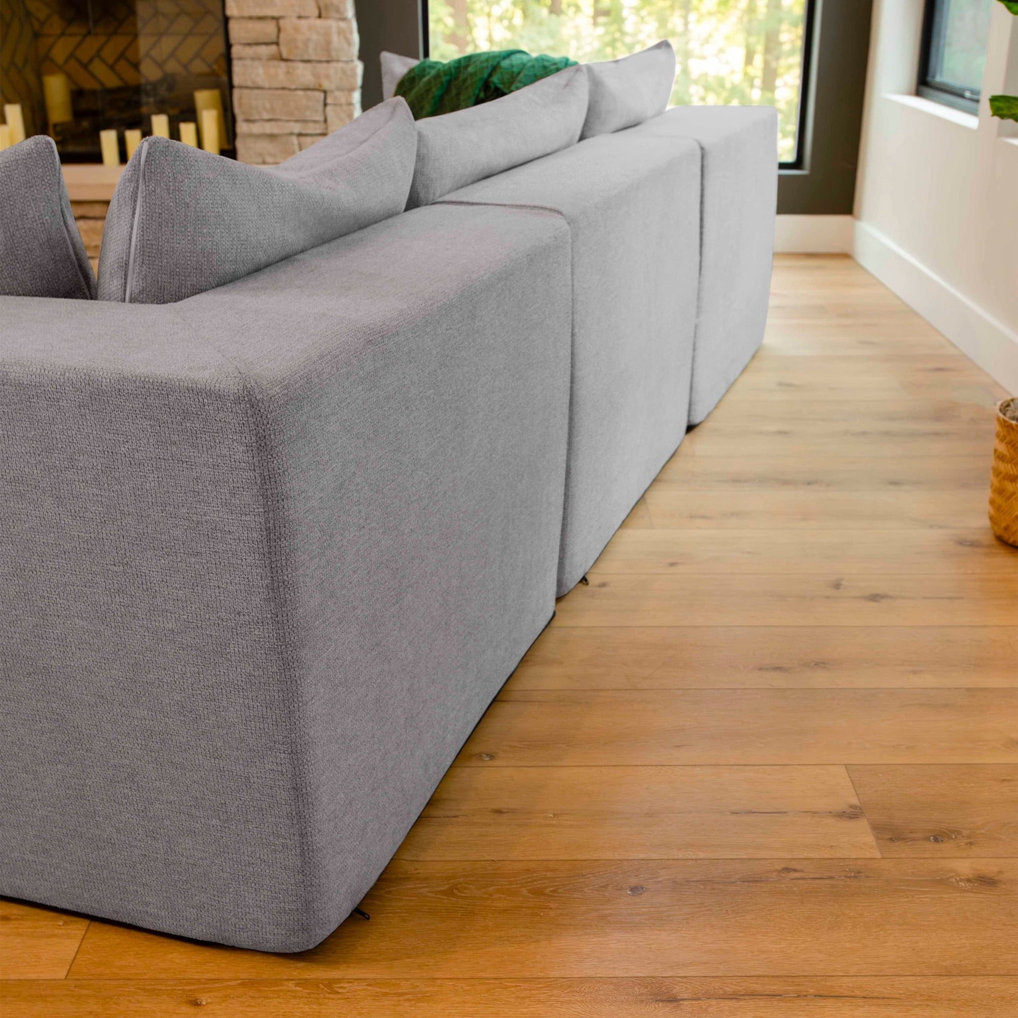 Big Joe Averra Sectional Couch for Living Room, 4 Piece Sofa, Cottage Gray