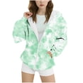 thumbnail image 5 of breaise Kids Zip Up Hoodies Girls Long Sleeve Hooded Sweatshirts Casual Tie Dye Athletic Jacket Coat with Pockets, 5 of 5