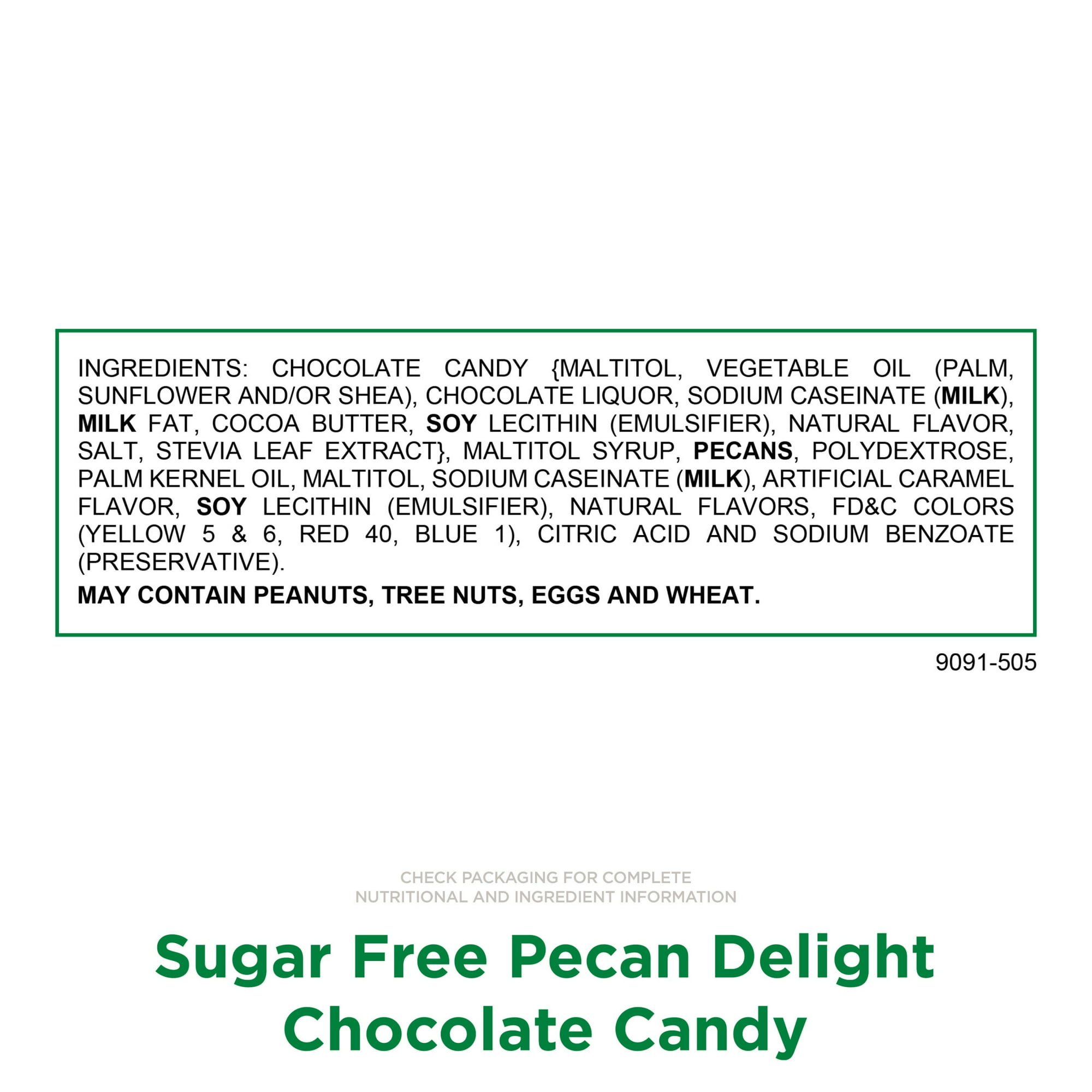RUSSELL STOVER Sugar Free Pecan Delight Chocolate Candy, 10 oz. bag (≈ 16 pieces)