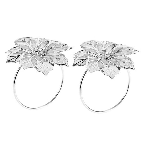 12Pack Napkin Rings, Gold Napkin Rings Buckles for Table Decorations, Wedding, Dinner,Party, DIY Decoration,Silver