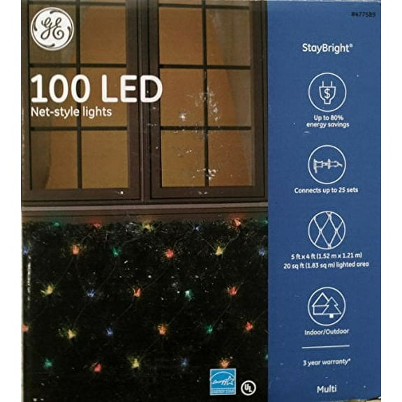 GE 100 LED Net-Style Holiday Light - StayBright - Traditional LED's