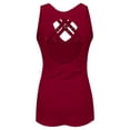 thumbnail image 4 of DGMIOCS Women's Modest Tankini Set High Waisted Tummy Control Bathing Suit Wine M, 4 of 9