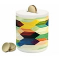 thumbnail image 1 of Vintage Piggy Bank, Rhombus Pattern Grunge Effect Hexagonal Pattern Colorful Geometric Mosaic Art, Ceramic Coin Bank Money Box for Cash Saving, 3.6" X 3.2", Multicolor, by Ambesonne, 1 of 4