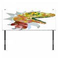 thumbnail image 3 of Reptile Headboard, Colorful Mosaic Wild Trex Illustration Opens Mouth Jurassic Pixel Dinosaur Mascot, Upholstered Decorative Metal Bed Headboard with Memory Foam, Full Size, Multicolor, by Ambesonne, 3 of 4