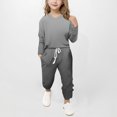 thumbnail image 2 of Diufon Girls Athletic Sets Spring Summer Gradient Color Long Sleeve Tops and Drawstring Pants with Pockets, 2 of 6