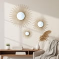thumbnail image 6 of Metal Wall Decor Set of 3 Gold Finish Sunburst Accent for Home Living Spaces, 6 of 9