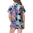 thumbnail image 5 of NIEWTR Girls' Pajamas Kids Toddler Summer Cartoon Print Short Sleeve Shorts Sleepwear Outfits Halloween Pajamas, 5 of 5