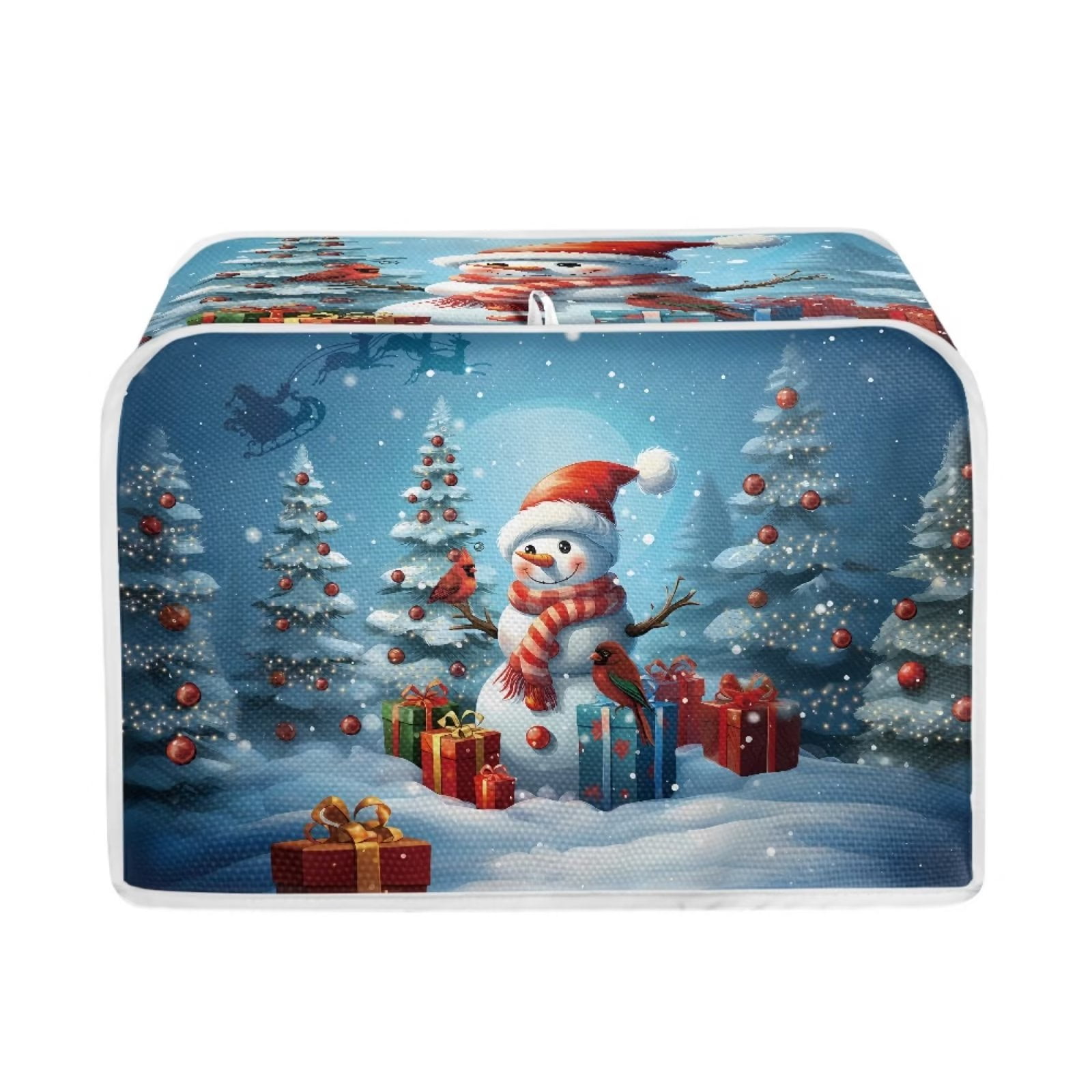 Renewold Christmas Trees Toaster Covers 4 Slice Winter Snow Wide Slot Kitchen Appliance