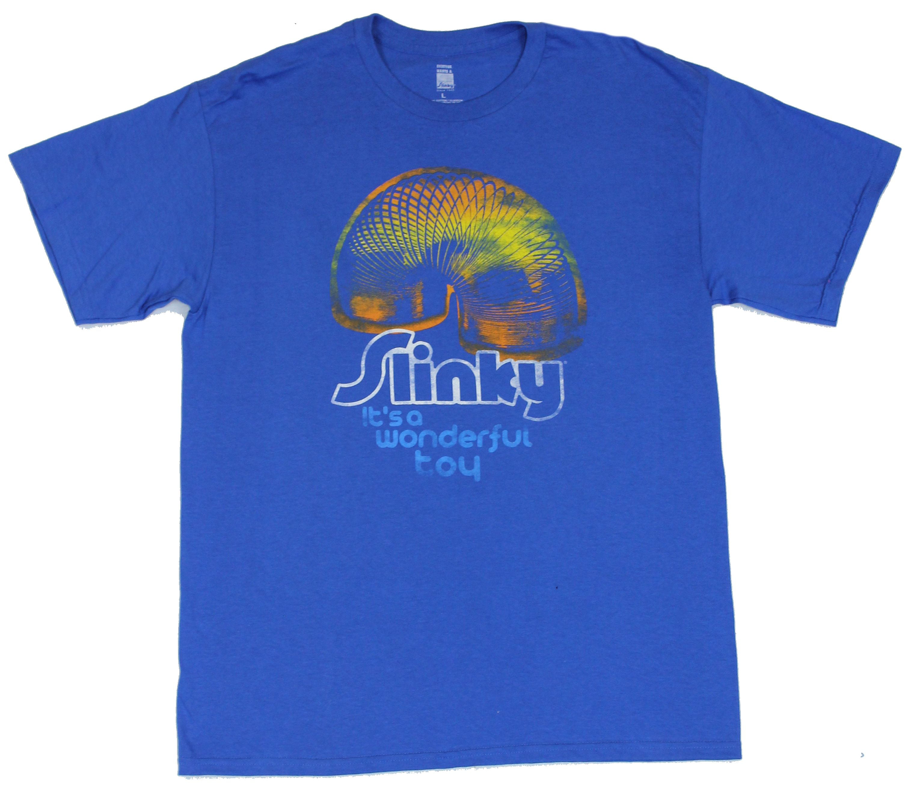 "It's a Wonderful Toy" Distressed Rainbow Ad Image Slinky Mens T-Shirt 