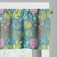 thumbnail image 3 of Ambesonne Owl Valance Pack of 2, Hipster Animal Wise Bird, 54"X18", Dark Seafoam Multicolor, 3 of 5