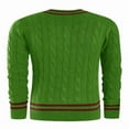 thumbnail image 2 of Mens V Neck Sweater Casual Cable Knit Slim Fit Pullover Long Sleeve Fall Winter Sweaters Green XL, 2 of 5