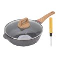 thumbnail image 1 of Sartén antiadherente apta para lavavajillas con mango antiescaldaduras de aleación de aluminio para cocina de inducción y estufa de gas de 24 cm/9,4 pulgadas, 1 of 10