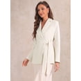 thumbnail image 4 of DARING DIVA Women's Casual Belted Blazer Office Wrap Blazer Jackets M Apricot, 4 of 6