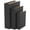 Black Woven Faux Book Storage Checkered Rectangle S/3 12", 10", 8"H, variant on DecMode Textured Stripe Faux Book Storage Black Faux Leather Decorative Box, 3 Count