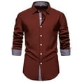 thumbnail image 2 of Aobny Red Men Graphic T Shirts Long Sleeve Collared Button Down Tuxedo Tops Dress Shirts Plain Athletic Shirts for Men,XXL, 2 of 5