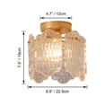 thumbnail image 2 of FSLiving No Wiring Needed Gold Crystal Lamp, Semi Flush Mount Light Fixture Modern Design Small Chandelier Decoration for Hallway Dining Room Corridor Foyer, 2 of 6