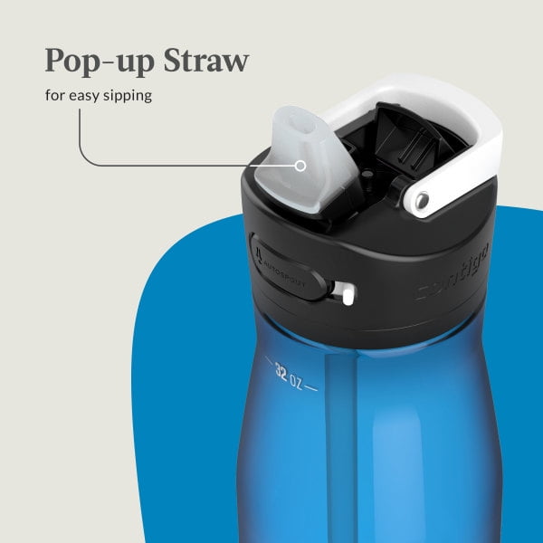Contigo Insulated BPA Free Ashland 2.0 Tritan 32 Oz Blue Poppy Plastic Water Bottle