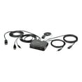 thumbnail image 1 of StarTech.com 2-Port Hybrid USB-C DisplayPort Cable KVM Switch, 4K 60Hz, Compact KVM with 6ft/1.8m USB-A/DisplayPort/Audio & 4ft/1.2m USB-C Integrated Host Cables, Bus Powered - Remote Push Button/Hotkey Switching (C2-D46-UAC-CBL-KVM) - KVM / audio / USB switch - compact - 2 x KVM / audio / USB - 1 local user - desktop, 1 of 7