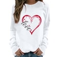 thumbnail image 2 of Chandails à Capuchon Graphiques pour Femmes Col Rond Manches Longues Imprimé Décontracté Ample Chandail Molletonné T-Shirt Blouse Hauts d'Automne, 2 of 2