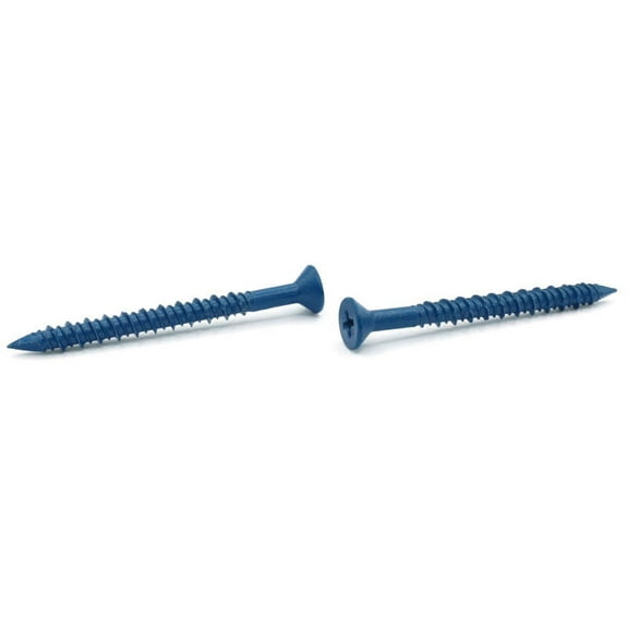 3/16" x 1 3/4" Concrete Screws / Phillips / Flat Head / Blue Perma-Seal - 100 Piece Carton