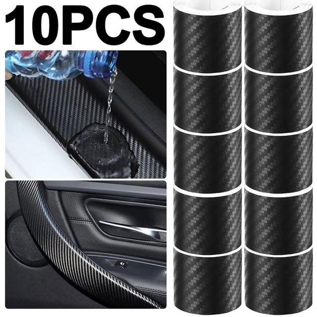 Cinta Decorativa Coche Cortable Pasta Bricolaje Fibra Carbono para Maletero Coche (3 Cm)