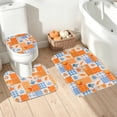 thumbnail image 5 of FRAMICS Thanksgiving Plaid Pumpkin Shower Curtain Sets with Rugs, 16-Piece Fall Leaves Bathroom Sets with Hooks, Waterproof Fabric Orange Blue Bathroom Decor Set, 5 of 10
