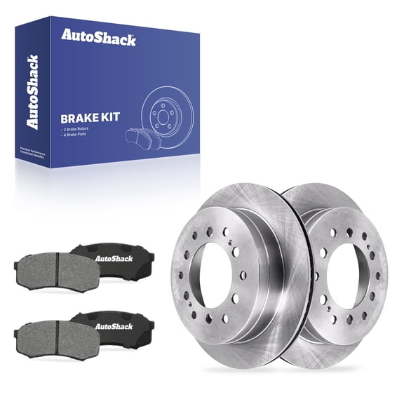 AutoShack Rear Vented Brake Rotors   Ceramic Pads 6-PC Brake Kit Replacement for 2003-2009 Toyota 4Runner 2007-2009 Toyota FJ Cruiser 2003-2009 Lexus GX470 12.28" (312 mm)