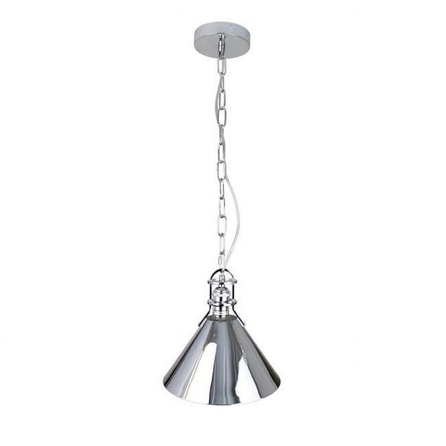 EQLight EQPCCC10 10 x 10 in. Zulia 1-Light Chrome Cone Pendant