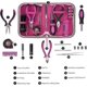 thumbnail image 2 of Pink Tool Kit 23 Pieces Women Home Tool Set With Tape Measure Pliers Cutting Pliers Sockets Screwdrivers For Diy And Home Repair Office, 2 of 5