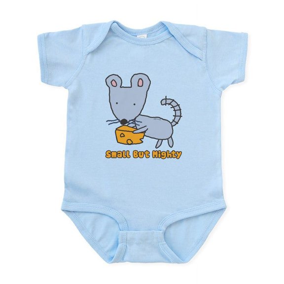 CafePress - Small But Mighty Mouse Infant Bodysuit - Baby Light Bodysuit